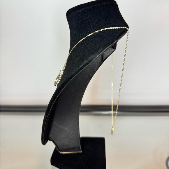 NWT Melinda Maria She's So Stunning Teardrop Necklace Gold/White Diamondette - Picture 4 of 5